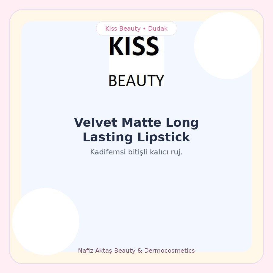 Kiss Beauty Velvet Matte Long Lasting Lipstick